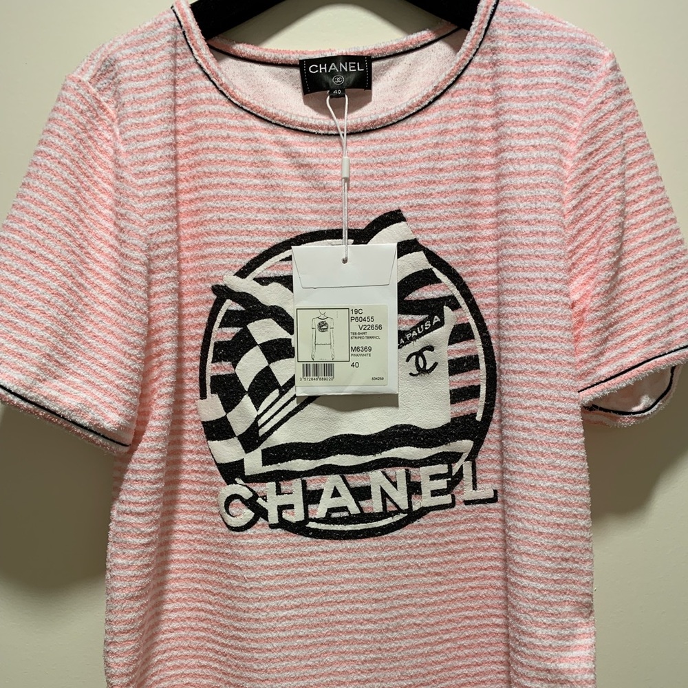 Chanel t shirt 2019 resort pink
